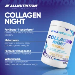 Miniaturka artykułu - #0 Allnutrition Collagen Night o smaku mango-malina, 340 g
