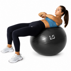 Zdjęcie produktu - #0 Line Sport Piłka gimnastyczna do ćwiczeń z pompką, 85 cm, czarna