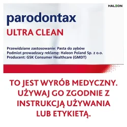 #4 – Parodontax Ultra Clean Pasta do zęb&oacute;w na krwawiące dziąsła z fluorem, 75 ml