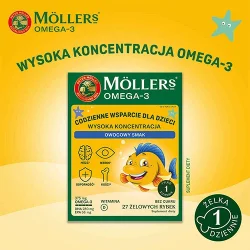 Miniaturka artykułu - #0 Moller's Omega-3 Wysoka Koncentracja Żelki o smaku owocowym, 27 szt.