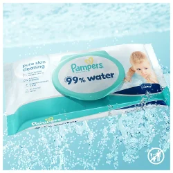 Miniaturka artykułu - #0 Pampers Aqua 99% Water Chusteczki nawilżane dla dzieci, 15 x 60 szt.