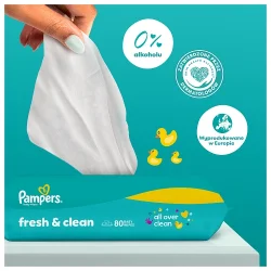 #2 – Pampers Fresh Clean Chusteczki nawilżane dla dzieci, 20 x 80 szt.