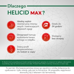Zdjęcie produktu - #1 Helicid Max omeprazol 20mg, Lek na zgagę - 14 kapsułek