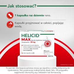 Zdjęcie produktu - #3 Helicid Max omeprazol 20mg, Lek na zgagę - 14 kapsułek