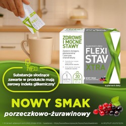 Zdjęcie produktu - #3 FlexiStav Xtra smak porzeczkowo-żurawinowy, 30 sasz. - preparat na regenerację staw&oacute;w
