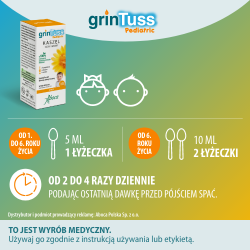 Zdjęcie produktu - #5 GrinTuss Pediatric Syrop - 128 g - syrop dla dzieci na kaszel suchy i mokry