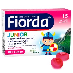 Zdjęcie produktu - #0 Fiorda Junior smak malinowy, 15 pastylek