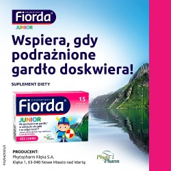 Zdjęcie produktu - #1 Fiorda Junior smak malinowy, 15 pastylek
