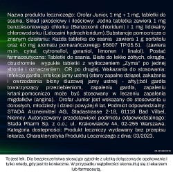 Zdjęcie produktu - #6 Orofar Junior smak pomarańczowy, 24 tabletki do ssania