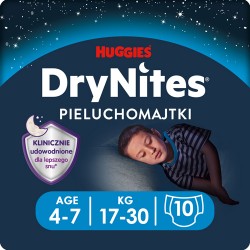 Miniaturka artykułu - #0 HUGGIES DRYNITES BOYS 4-7 LAT (17-30kg) pieluchomajtki, 10 szt.