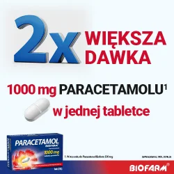 Miniaturka artykułu - #0 Paracetamol Biofarm 1000mg x 10 tabletek powlekanych