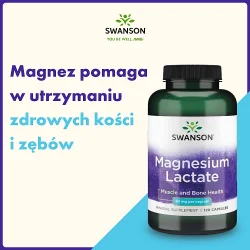 Miniaturka artykułu - #1 SWANSON Magnesium Lactate Mleczan magnezu 84 mg, 120 kaps.