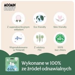 Zdjęcie produktu - #2 Muumi Baby Pants Pieluchomajtki 6 (12-20 kg), 36 szt.