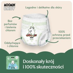 #1 – Muumi Baby Pants Pieluchomajtki 7 (16-26 kg), 34 szt.