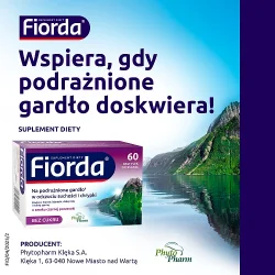 Miniaturka artykułu - #1 Fiorda nawilżające pastylki na gardło o smaku czarnej porzeczki - 60 pastylek