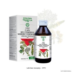 Zdjęcie produktu - #0 Ziołowa Tradycja Syrop z lipy, bzu czarnego, wierzby i dziewanny, 125 g