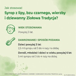 Zdjęcie produktu - #1 Ziołowa Tradycja Syrop z lipy, bzu czarnego, wierzby i dziewanny, 125 g