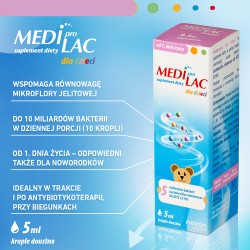 Zdjęcie produktu - #0 Mediprolac dla dzieci Krople doustne Probiotyk od 1. dnia życia, 5 ml