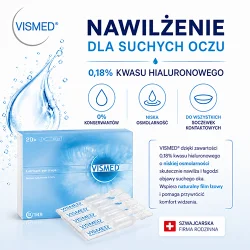 Miniaturka artykułu - #0 Vismed Krople nawilżające do oczu 0,18% - 20 minims&oacute;w x 0,3ml