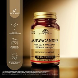 #3 – SOLGAR Ashwagandha wyciąg z korzenia, 60 kaps.