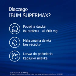 Miniaturka artykułu - #0 Ibum Supermax 600 mg, 10 kapsułek miękkich