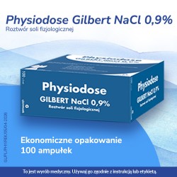 Zdjęcie produktu - #3 Physiodose Gilbert NaCl 0,9% sterylny roztw&oacute;r soli fizjologicznej w zamykanych ampułkach, 5 ml x 100 amp.