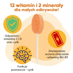 Miniaturka artykułu - #0 Zdrowy Lizak Mniam-Mniam smak pomarańczowy kształt łezki, 1 szt.
