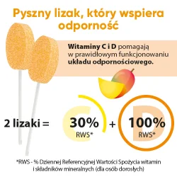 Miniaturka artykułu - #0 Zdrowy Lizak Mniam-Mniam smak mango kształt łezki, 1 szt.
