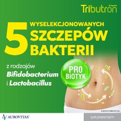 #3 – Tributron, 30 kapsułek - preparat pomagający przy wzdęciach, b&oacute;lach brzucha i zaparciach  