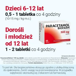 #4 – Paracetamol Biofarm 500  mg, 50 tabl.