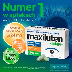 Miniaturka artykułu - #0 MAXILUTEN GINKGO+, 30 tabletek