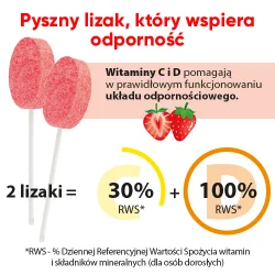 Miniaturka artykułu - #0 Zdrowy Lizak Mniam-Mniam truskawka bez cukru kształt łezki, 1szt.
