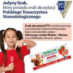 Miniaturka artykułu - #1 Zdrowy Lizak Mniam-Mniam truskawka bez cukru kształt łezki, 1szt.