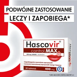 Miniaturka artykułu - #0 Hascovir Control MAX 400mg, 30 tabletek
