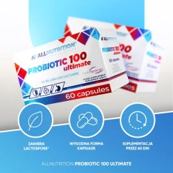 Miniaturka artykułu - #0 Allnutrition Probiotic 100 Ultimate, 60kaps.