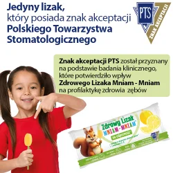 Miniaturka artykułu - #1 Zdrowy Lizak Mniam-Mniam smak cytrynowy kształt łezki, 6g 1 szt.