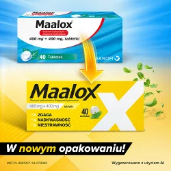 Miniaturka artykułu - #1 Maalox Lek na zgagę i niestrawność w postaci tabletek &ndash; 40 szt.