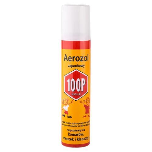 Miniaturka artykułu - 100P Aerozol ochronny przeciw komarom, kleszczom i meszkom, 75 ml KR&Oacute;TKA DATA 31.10.2026