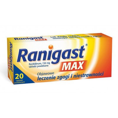 Zdjęcie produktu - RANIGAST MAX 150 mg - 20 tabletek