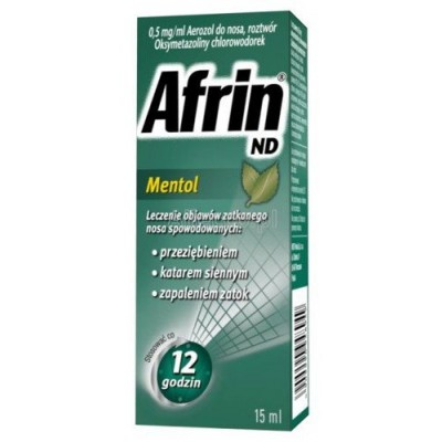 Miniaturka artykułu - AFRIN ND MENTOL Aerozol do nosa, 15 ml