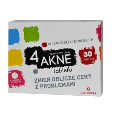 4AKNE Na trądzik  220 mg - 30 tabletek 