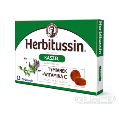 Zdjęcie produktu - HERBITUSSIN Kaszel - 12 pastylek