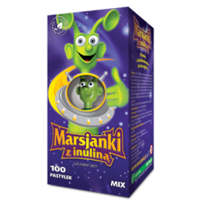 MARSJANKI z inuliną MIX smak&oacute;w, 100 pastylek 