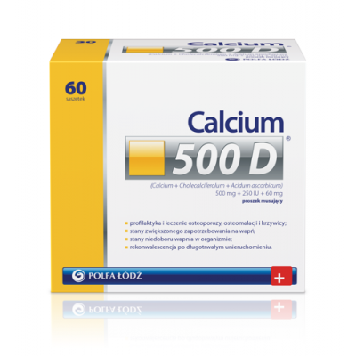 Zdjęcie produktu - CALCIUM 500 D - 60 saszetek