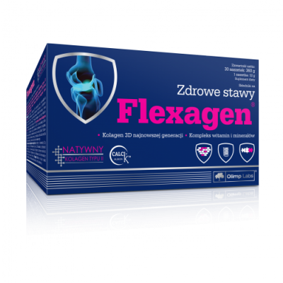 Zdjęcie produktu - OLIMP FLEXAGEN smak malinowy, 30 saszetek 