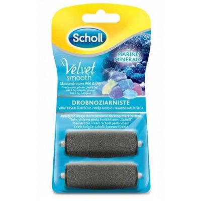 Miniaturka artykułu - SCHOLL Velvet Smooth głowice obrotowe Wet&Dry drobnoziarniste (2 szt.) -1 opakowanie