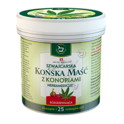Miniaturka artykułu - KOŃSKA MAŚĆ ROZGRZEWAJACA Herbamedicus z konopiami - 250 ml 