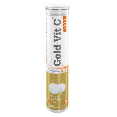 Miniaturka artykułu - OLIMP Gold-Vit C 1000 smak cytrynowy - 20 tabletek musujących