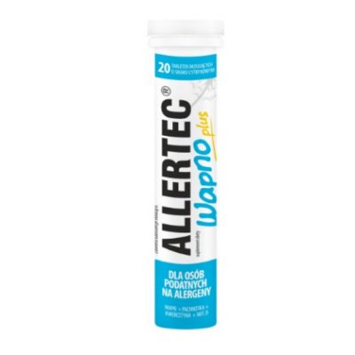 Miniaturka artykułu - Allertec wapno plus - 20 tabletek musujących 