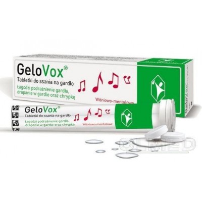 Miniaturka artykułu - GeloVox  wiśniowo-mentolowe - 20 tabletek do ssania